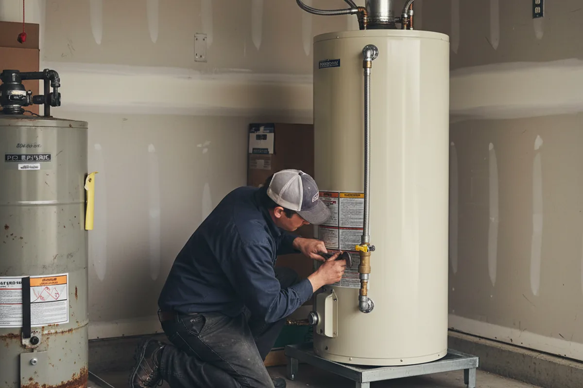 Water heater and shutoff valve replacement in Perry